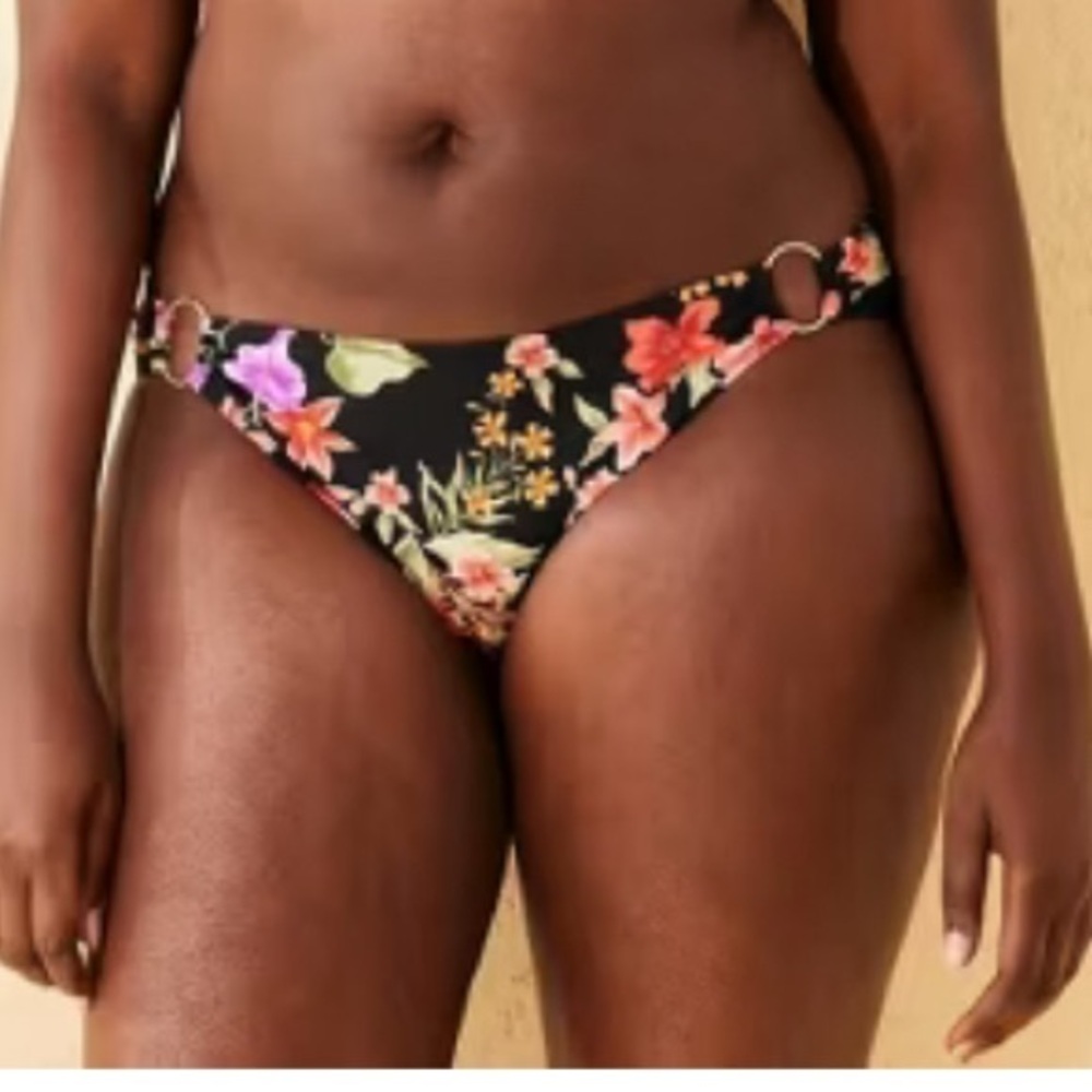 New Shade & Shore Women's Tropical Print Medium Coverage Bikini Bottom Size XL